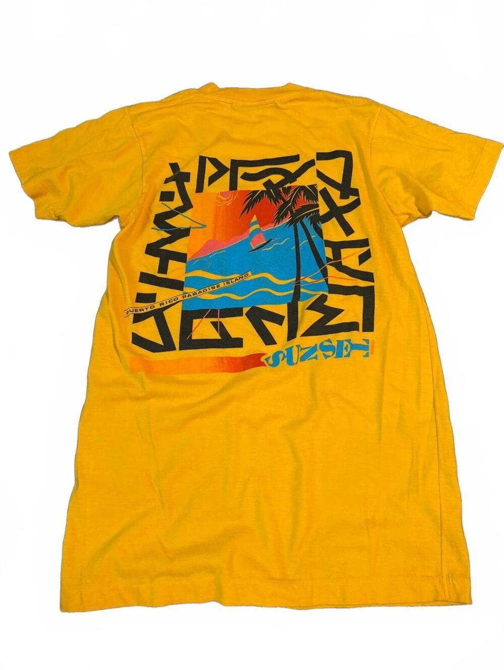 Vintage Medium Sun Jet Puerto Rico Paradise Island Cruise T-Shirt Yellow